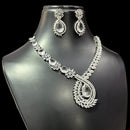 FS Collection Premium Silver Plated American Diamond Necklace Set