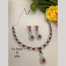 FS Collection Premium Silver Plated American Diamond Necklace Set