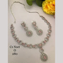 FS Collection Premium Silver Plated American Diamond Necklace Set