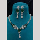 FS Collection Premium Silver Plated American Diamond Necklace Set