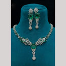 FS Collection Premium Silver Plated American Diamond Necklace Set