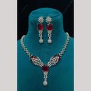 FS Collection Premium Silver Plated American Diamond Necklace Set