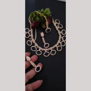 FS Collection Premium Gold Plated American Diamond Necklace Set