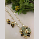 FS Collection Stunning Gold Plated Pota and Pearls Classic Long Necklace Set
