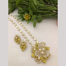 FS Collection Stunning Gold Plated Pota and Pearls Classic Long Necklace Set