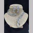 FS Collection Silver Plated American Diamond Necklace Set