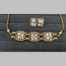 Fs Collection Gold Plated Druzy Crystal Stone Choker Necklace Set