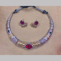 Fs Collection 2 Tone Pota Stone Choker Necklace Set
