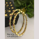 FS Collection Elegant Gold Finish Pota Stone Detailing Bangle Set
