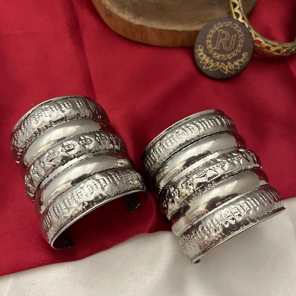 FS Collection Adjustable Openable Oxidised Bangle Set Perfect for Ethnic & Casual Wear