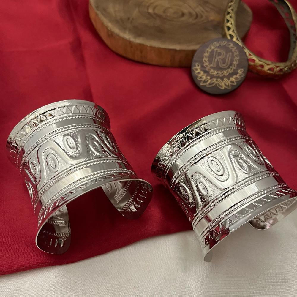 FS Collection Adjustable Openable Oxidised Bangle Set Perfect for Ethnic & Casual Wear