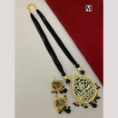 FS Collection Classic Gold Plated Beads Stylish Jewelry for Traditional Outfits Necklace Set