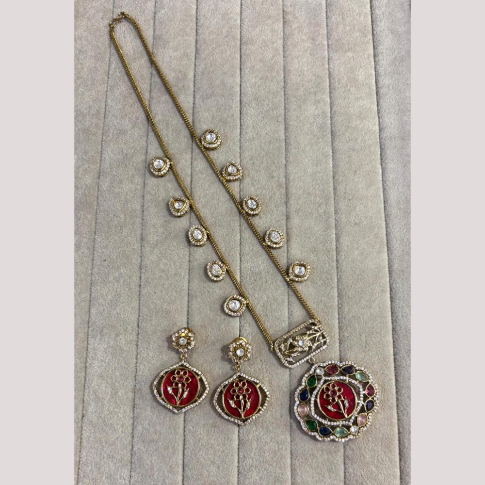 FS Collection Designer Gold Plated Crystal & Austrian Stone for a Timeless Look Necklace Set