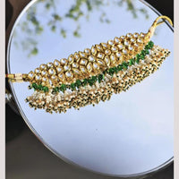 FS Collection Gold Plated Kundan Stones and Pearls Ethnic and Bridal Wear Choker Necklace Set
