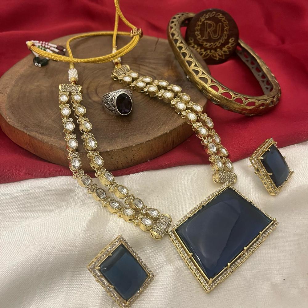 FS Collection Traditional Gold Plated Crystal and Austrian Stones for Weddings Necklace Set