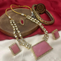 FS Collection Traditional Gold Plated Crystal and Austrian Stones for Weddings Necklace Set