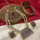 FS Collection Traditional Gold Plated Crystal and Austrian Stones for Weddings Necklace Set