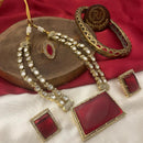 FS Collection Traditional Gold Plated Crystal and Austrian Stones for Weddings Necklace Set
