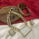 FS Collection Traditional Gold Plated Crystal and Austrian Stones for Weddings Necklace Set