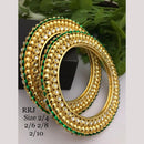 FS Collection Festive Wear Gold-Plated Kundan Meenakari Bangle Set