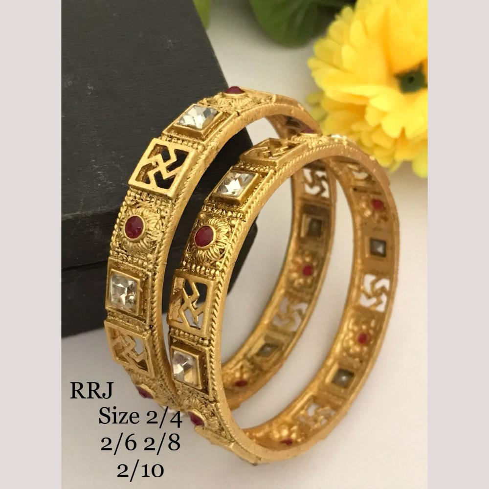 FS Collection Festive Wear Gold-Plated Pota Bangle Set