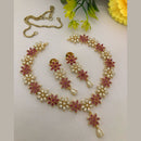 FS Collection Radiant Bloom Crystal and Pearl Necklace Set
