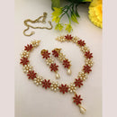 FS Collection Radiant Bloom Crystal and Pearl Necklace Set