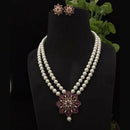 FS Collection Radiant Bloom Crystal and Pearl Necklace Set