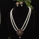 FS Collection Radiant Bloom Crystal and Pearl Necklace Set