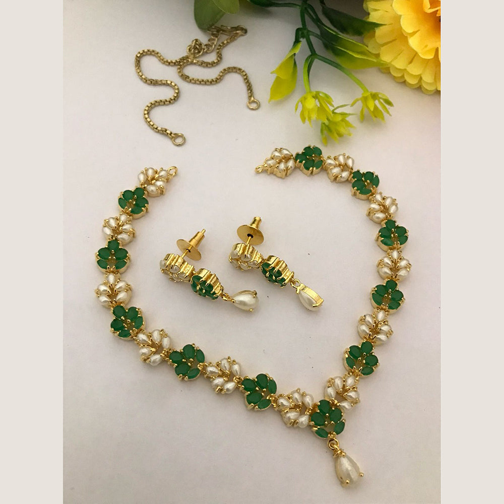 FS Collection Radiant Bloom Crystal and Pearl Necklace Set