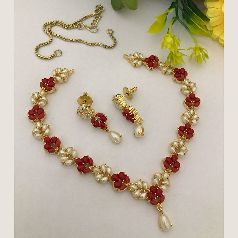 FS Collection Radiant Bloom Crystal and Pearl Necklace Set
