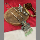FS Collection Oxidized Plated Pota Stone And Beads Long Necklace Set