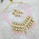 FS Collection Gold Plated Kundan Stone And Beads Necklace Set