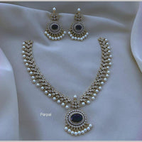 FS Collection Gold Plated Austrian Stone And Beads Elegant Necklace Set