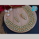 FS Collection Gold Plated Kundan and Pearl Traditional Ethnic Jewelry Necklace Set