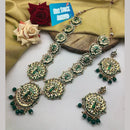 FS Collection Gold Plated Kundan And Meenakari Long Necklace Set