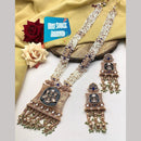 FS Collection Gold Plated with Kundan & Beads Perfect for Traditional Wear Long Necklace Set
