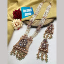 FS Collection Gold Plated with Kundan & Beads Perfect for Traditional Wear Long Necklace Set
