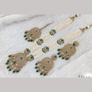 FS Collection Gold Plated Pota Stone And Beads Necklace Set