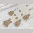 FS Collection Gold Plated Pota Stone And Beads Necklace Set