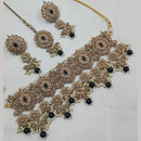 FS Collection Gold Plated Crystal Stone Choker Necklace Set