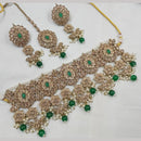 FS Collection Gold Plated Crystal Stone Choker Necklace Set