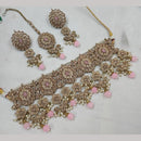 FS Collection Gold Plated Crystal Stone Choker Necklace Set