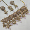 FS Collection Gold Plated Crystal Stone Choker Necklace Set