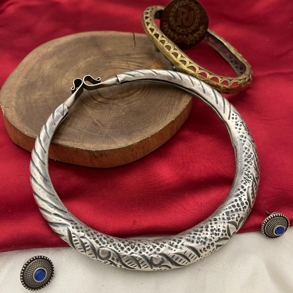 FS Collection Oxidised Plated  Necklace Set