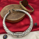 FS Collection Oxidised Plated Pota STone Necklace Set