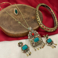 FS Collection Pota Stone Long Necklace Set