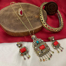 FS Collection Pota Stone Long Necklace Set
