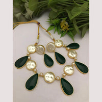 FS Collection Regal Gold Plated  with Elegant Mother of Pearl Touch Necklace Set