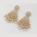 FS Collection Gold Plated Crystal Stone And Beads Dangler Earrings